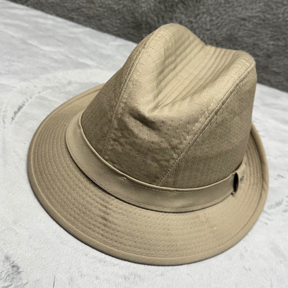 Totes Mens Tan Textured Fedora Hat‎ Size Medium